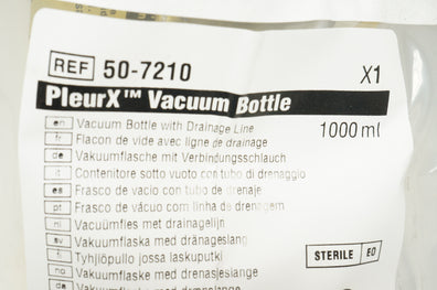 CareFusion 50-7210 PleurX Vacuum Bottle with Drainage Line 1000ml (x)